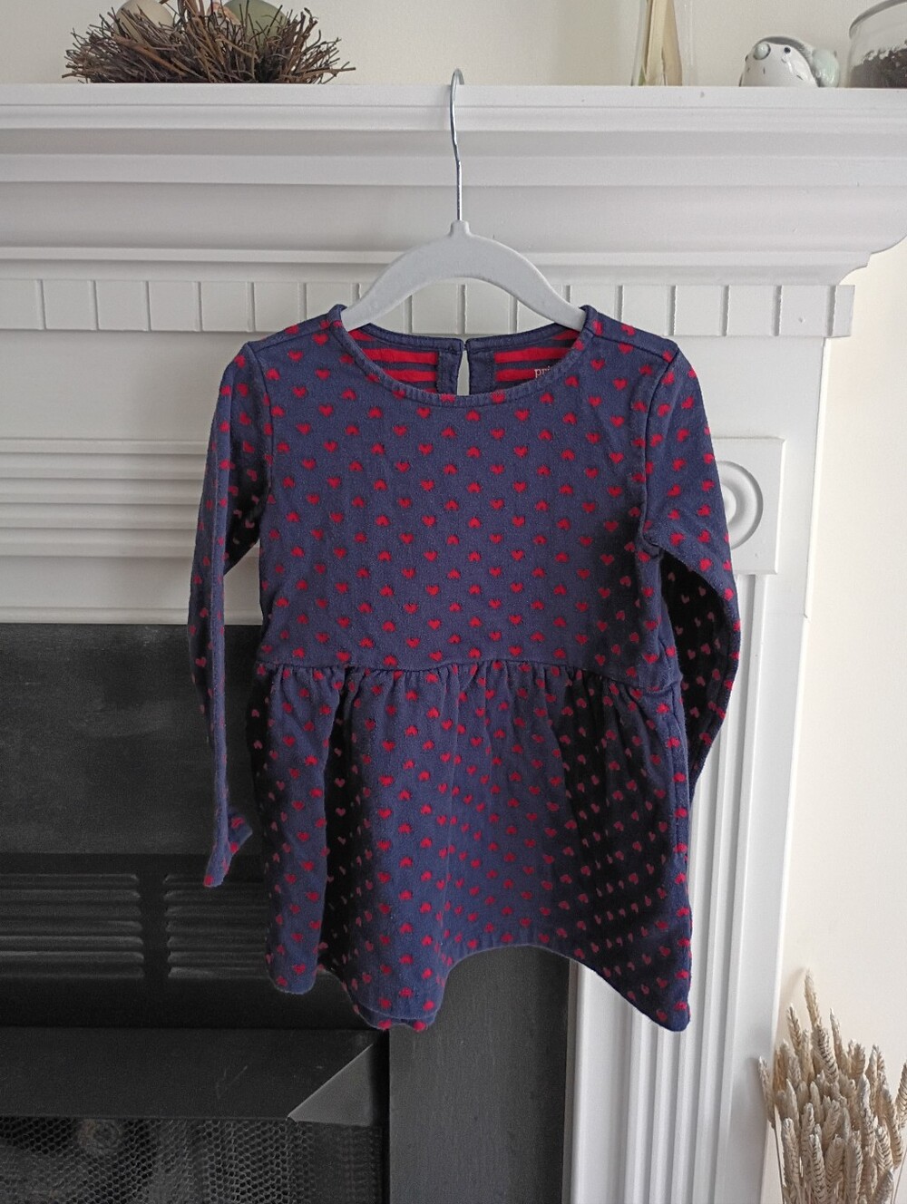 Primary 3 Hearts/Stripes Double Knit Dress